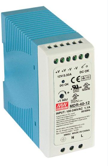 Mean Well power supply, MDR-40-12, 40 watt, 12 valt, 3.33 AMP, Din rail 40 Watts Computer PSU with 0 SATA Cables-image-6