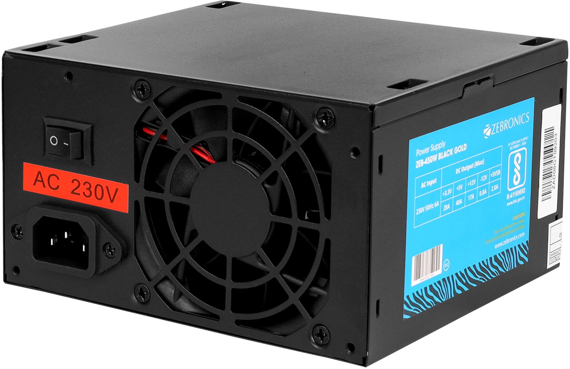 ZEBRONICS Zeb-450W (Black Gold) 450 Watts PSU