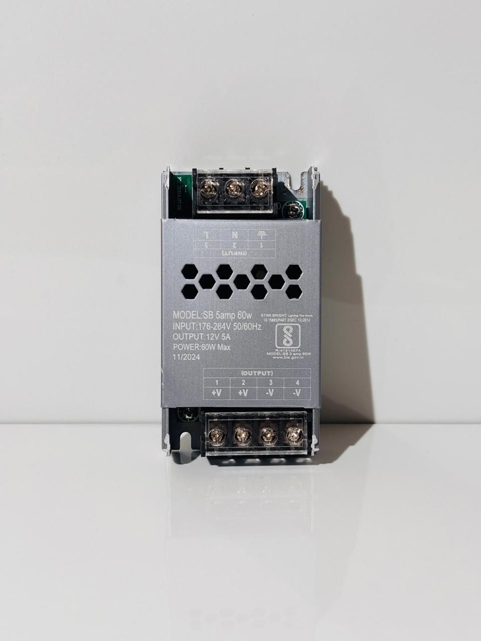 Volt Vision SMPS Driver 12V 5AMP 60W AC To DC Switching Convertor Adapter Supply 12V