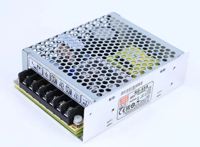 Mean Well Dual SMPS, 5V/6A 12V/3A, RD-65A, panel mount 65 Watts Computer PSU with 0 SATA Cables-image-1