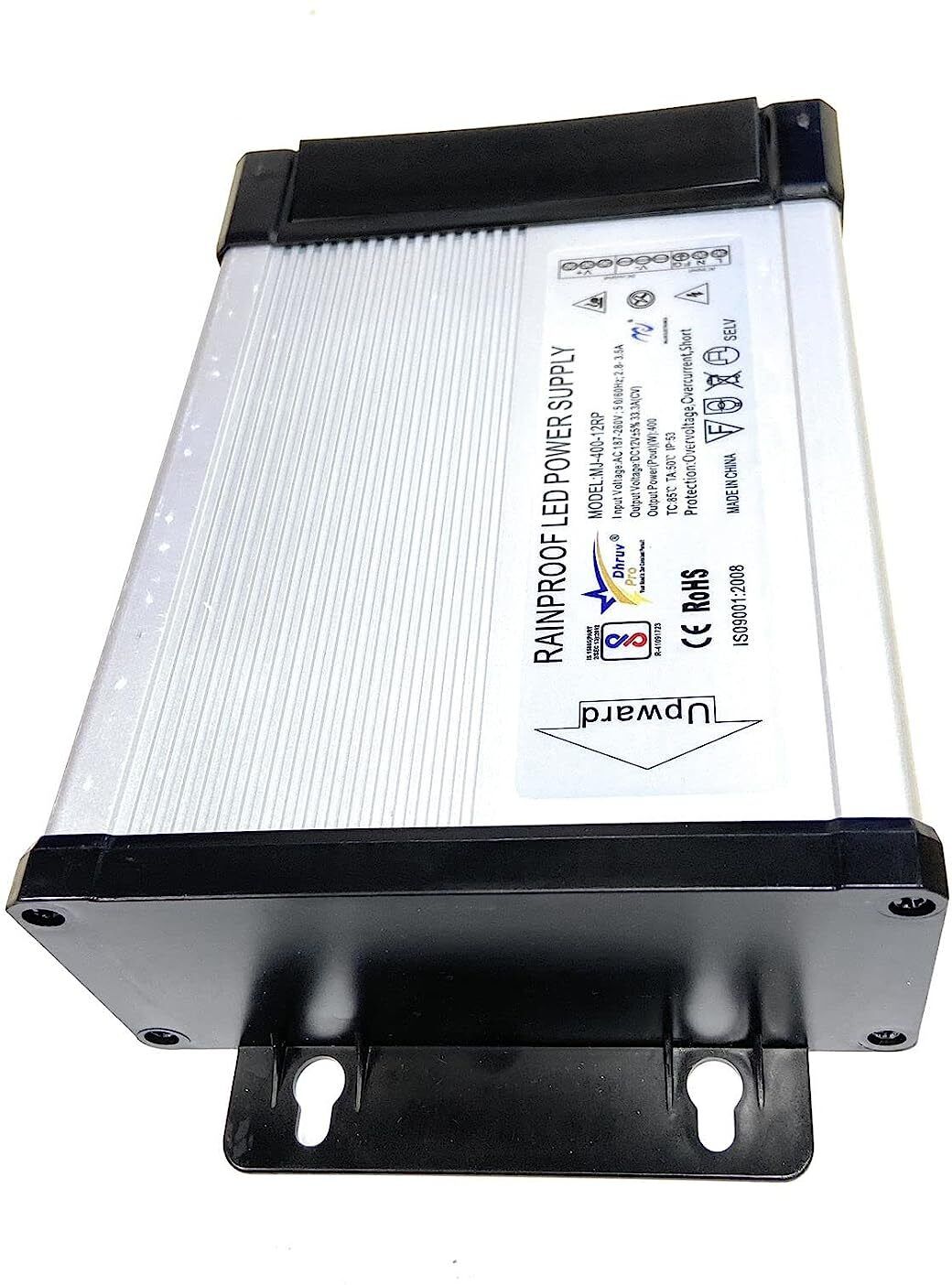 DHRUV-PRO 12V Switched Rainproof Power Supply (Silver) (12V 400W 180x120x56mm Small Body) 400 Watts PSU-image-5