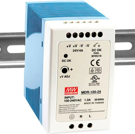 Mean Well power supply, MDR-100-24, 100 watt, 24 valt, 4 AMP, Din rail 100 Watts Computer PSU with 0 SATA Cables-image-10