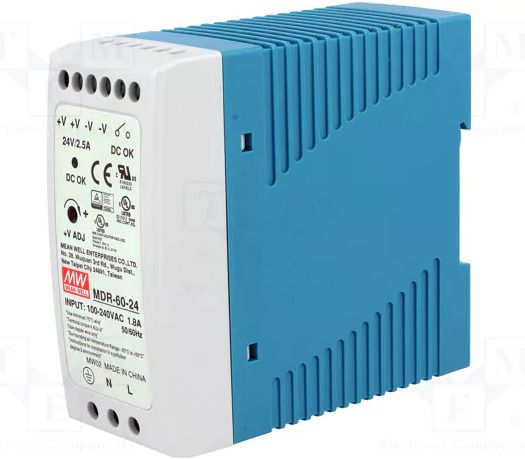 Mean Well power supply, MDR-60-24, 60 watt, 24 valt, 2.5 A, Din rail 60 Watts Computer PSU with 0 SATA Cables-image-17