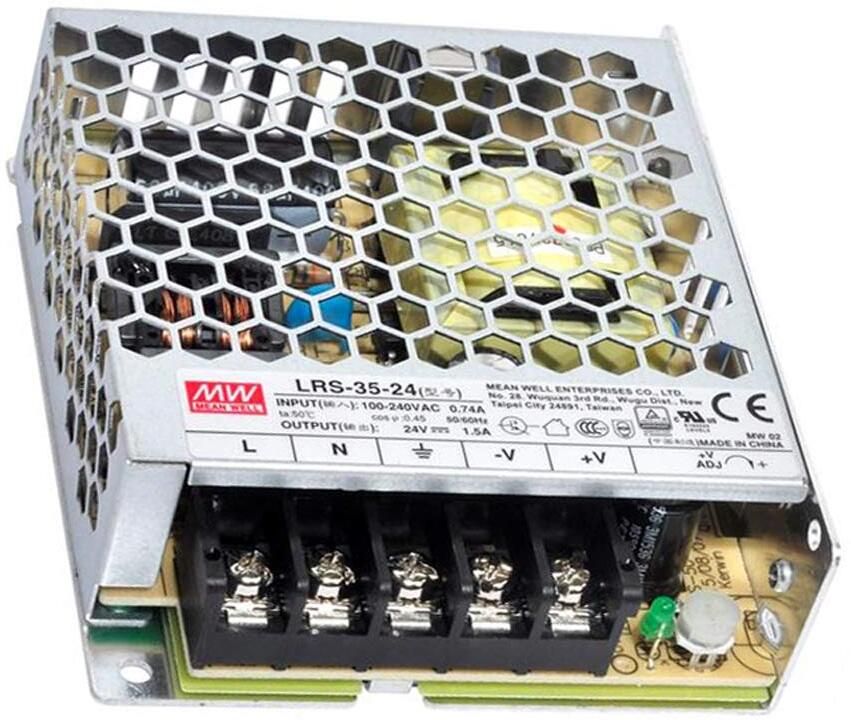 mean well lrs-35-24 35 watts computer psu with 0 sata cables