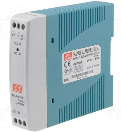 Mean Well power supply, MDR-10-5, 10 watt, 5 valt, 2 AMP, Din rail 10 Watts Computer PSU with 0 SATA Cables-image-4