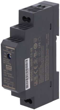 Mean Well power supply, HDR-15-48, 15 watt, 48 valt, 320 mA, Din rail 15 Watts Computer PSU with 0 SATA Cables-image-35