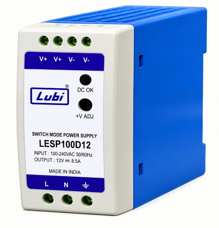 LUBI Power Supply Plastic Din Rail Mount 12 V Single Output 8.5 Amp, LESP100D12 100 Watts Computer PSU with 0 SATA Cables-image-21