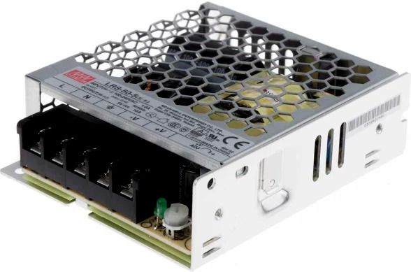 mean well switching power supply, lrs-50-5, 5v dc, 10a, 50w, 1 output 50 watts computer psu with 0 sata cables