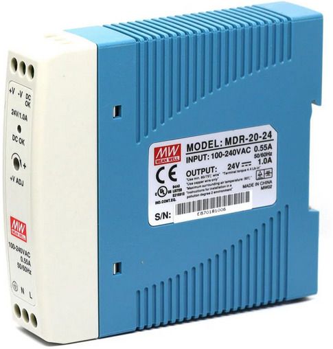 Mean Well SMPS, MDR-40-24, 24 Volt 1.7 amp Din Rail industrial Power supply 40 Watts Computer PSU with 0 SATA Cables-image-3