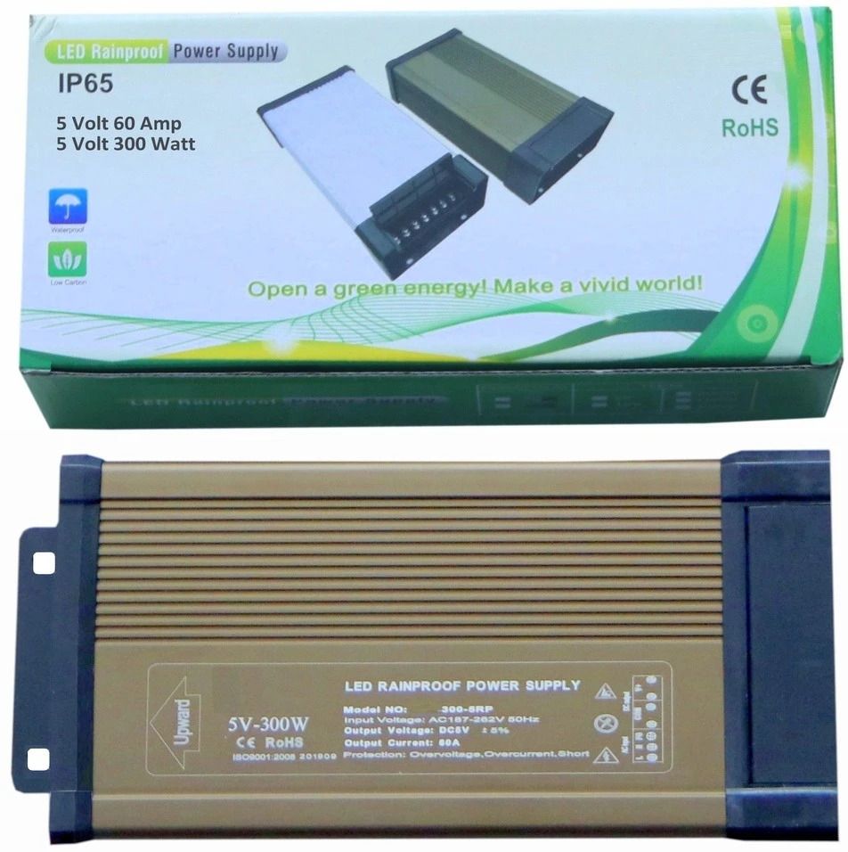 GoodsBazaar 5 Volt 60 Amp 300 Watt LED Rainproof Switching Power Supply SMPS Adapter DC5V 300 Watts PSU-image-37
