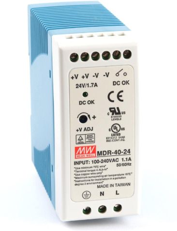 Mean Well power supply, MDR-40-24, 40 watt, 24 valt, 1.7 AMP, Din rail 40 Watts Computer PSU with 0 SATA Cables-image-5