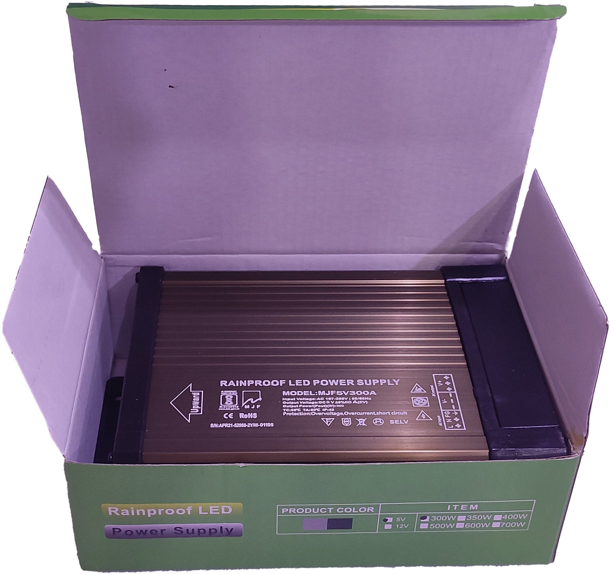 GoodsBazaar 5V 60A 300Watt SMPS RAINPROOF POWER SUPPLY 300 Watts PSU-image-4