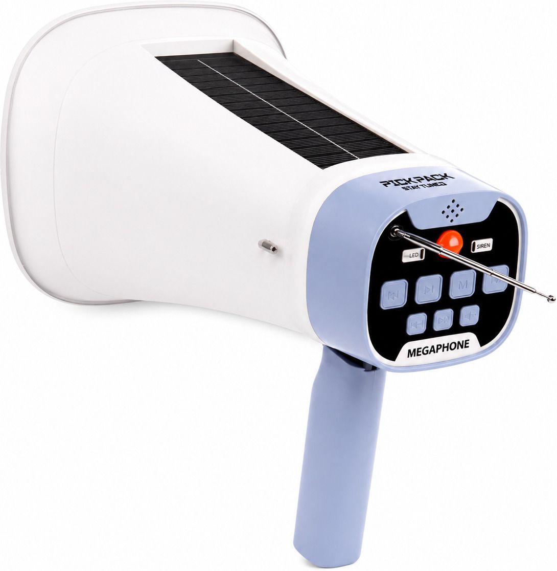 PICKPACK Megaphone with Recording & Siren WITH FM PP SOLAR MEGAPHONE PP-520 Outdoor PA System-picture-42