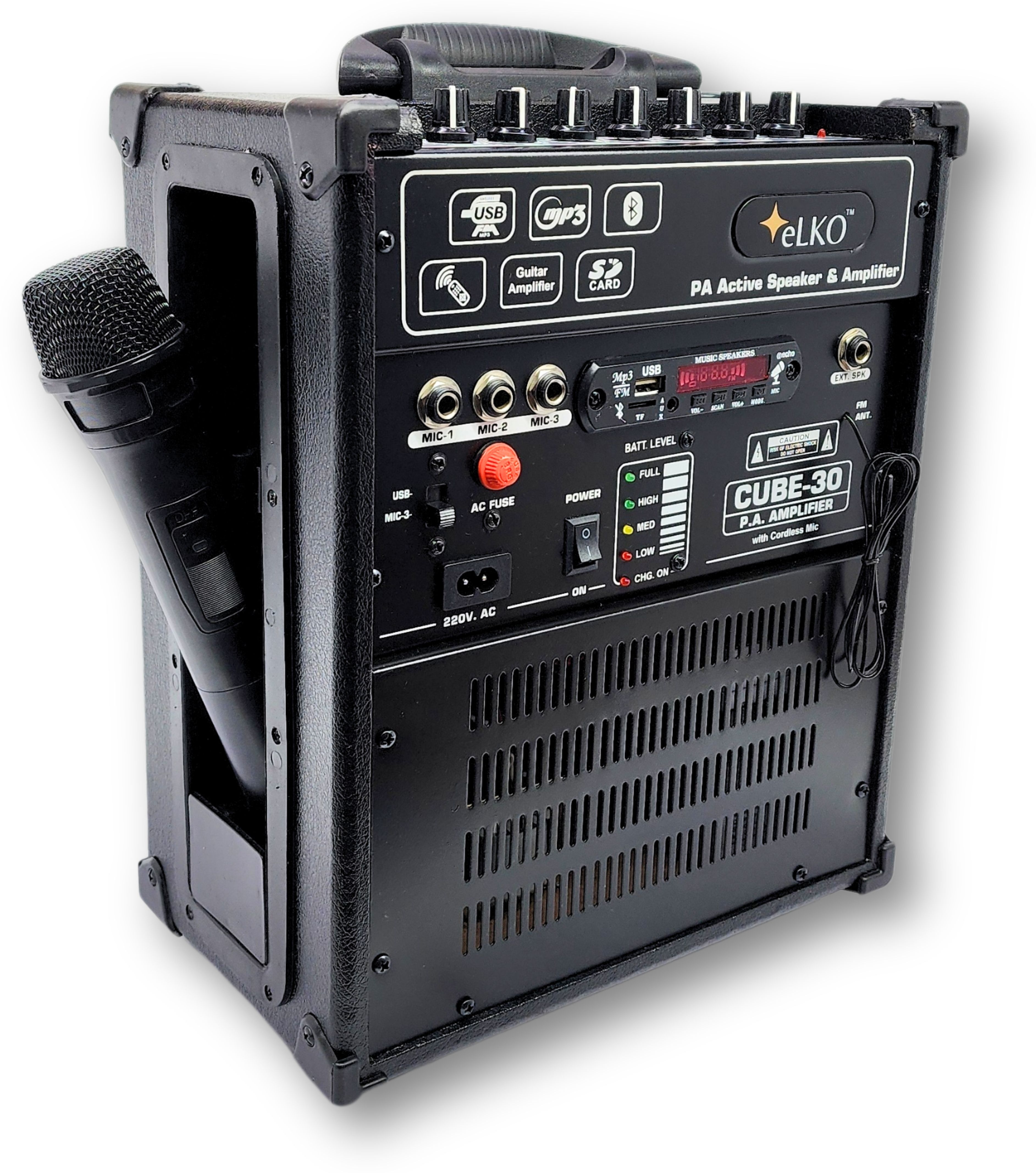 ™eLKO™C-30 Guitar Amplifier| Karaoke|Bluetooth| Portable Mic Amplifier with U.H.F Wireless Mic Indoor, Outdoor PA System-image-48
