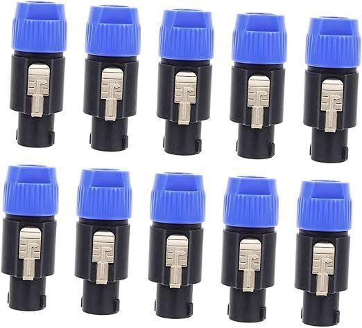 10pc SpeakON Cable Connectors Inline Speaker 4 Pole Audio Plug Twist Lock Jack SREXACT SVP562N-C Amplifier Adapter Compatible NL4FC, NL4FX, NLT4X, NL2FC NL2FX Indoor, Outdoor PA System-image-13