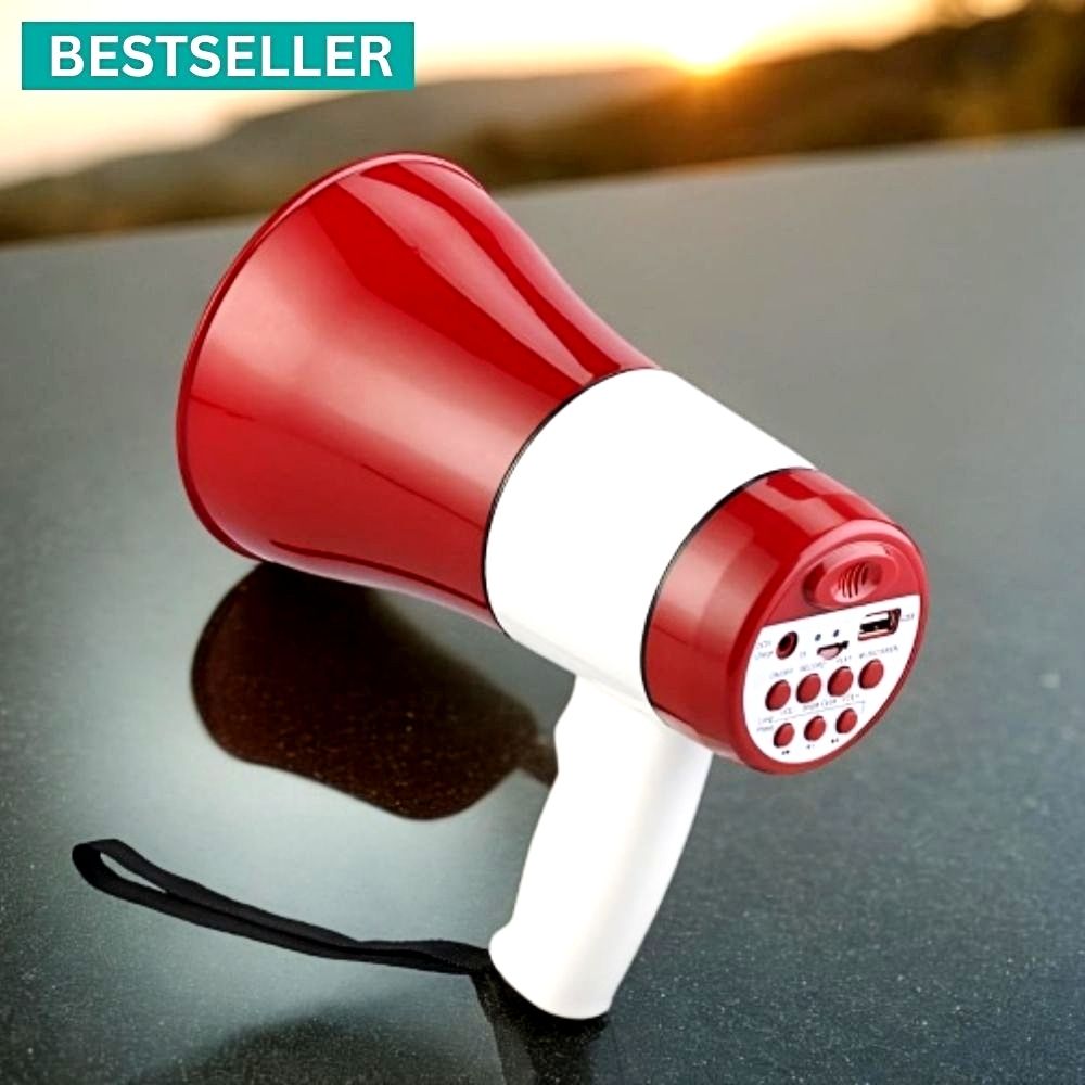 Handheld (Megaphone with Recorder) (Bhopu Talk Record Play) & Siren MusicQM590 Handheld (Megaphone) (Bhopu) Horn with USB & SD Card Port for AnnouncingQM590 Outdoor, Indoor PA System-image-21