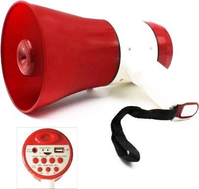 Bluetooth Megaphone(Loud-Speaker)/USB & Memory card input with sound control system/ Rechargeable/ Best for announcement/horn/audio player Bluetooth_Handheld_Megaphone_Loudspeaker Indoor, Outdoor PA System-image-1