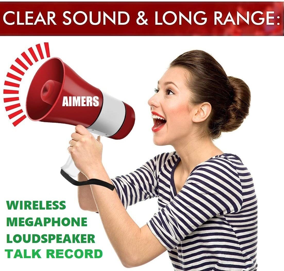 aimers Megaphone Loud Speaker Trumpets Recording Speaker Horn with USB & SD Card Port Indoor, Outdoor PA System (100 W) Play Recording, Siren Music and Bluetooth Indoor, Outdoor PA System-picture-35