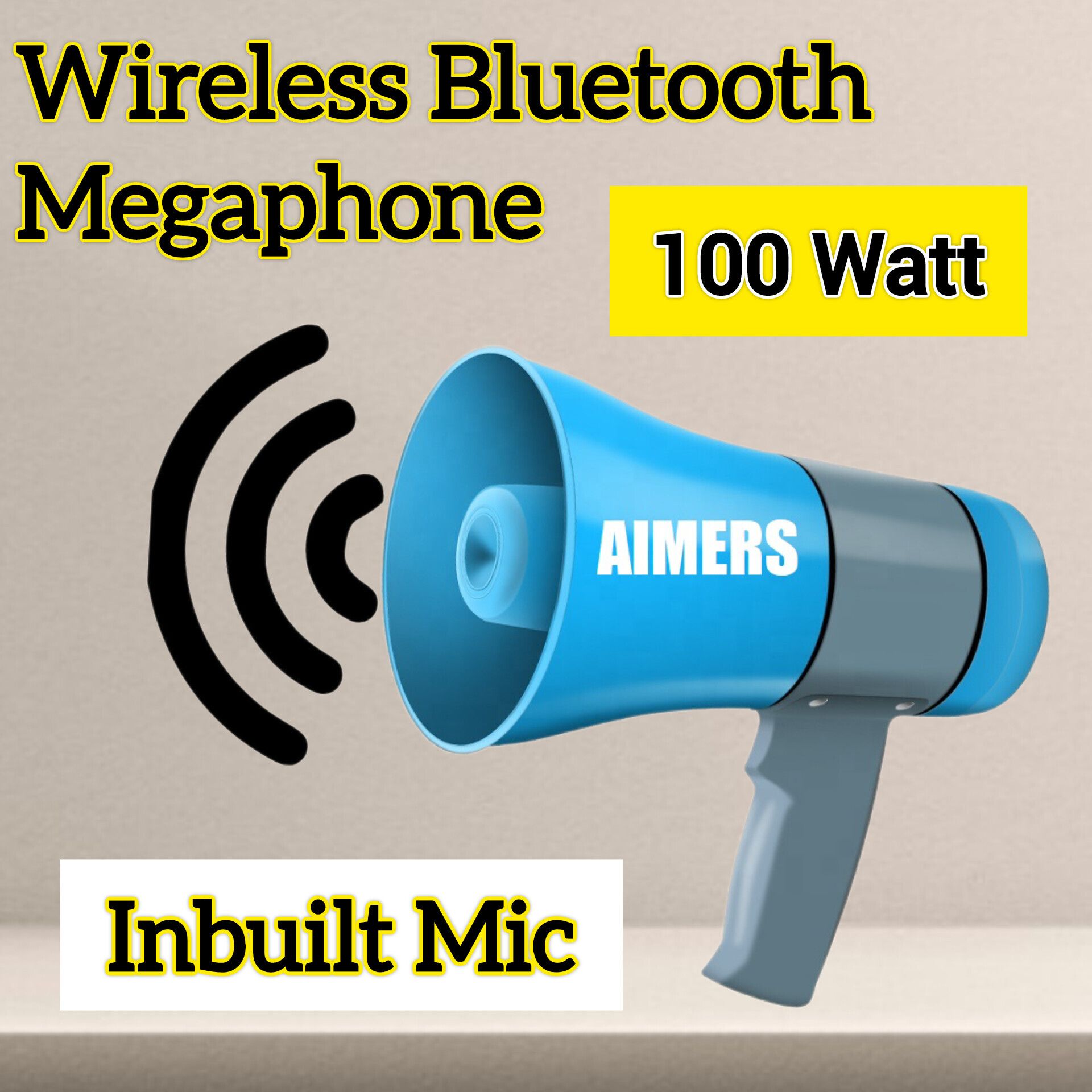 aimers 100W Megaphone LoudSpeaker Recording USB & SDCard Support Indoor, Outdoor PA System-picture-13