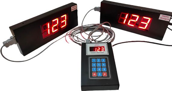 3-digit Token Display System with two displays; ding dong sound; 5 m + 5 m cable Indoor PA System