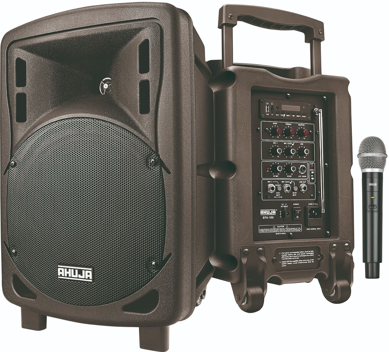 ahuja BTA 550 BTA-550 portable speaker with wireless mic, Bluetooth, Recording & USB option Indoor, Outdoor PA System-picture-19