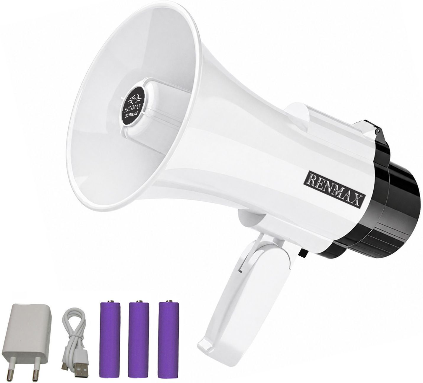 renmax Foldable Powerfull Handheld Horn Speaker Portable Rechargeable Megaphone 3xBatteries Bluetooth USB K-126 Outdoor PA System-picture-13