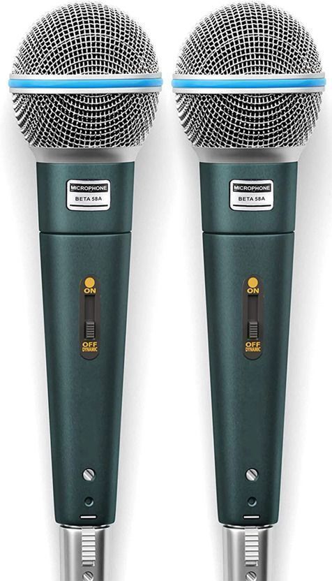 balrama 2pc Microphone Beta 58A Dynamic Cardioid Vocal Wired Mic with XLR Cable Mike 58 Unidirectional Multi-Purpose Public Address PA Studio Meeting Dynamic Microphone Indoor PA System-picture-14
