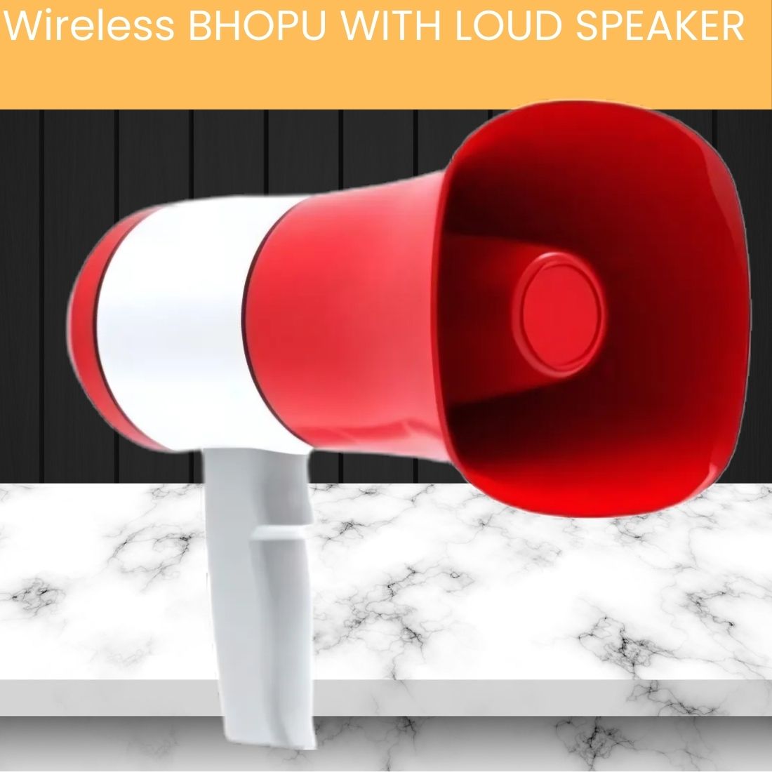 Bhopu Portable Megaphone, Siren Loudspeaker Function & Long Battery LifeCU68 Outdoor PA System-image-0