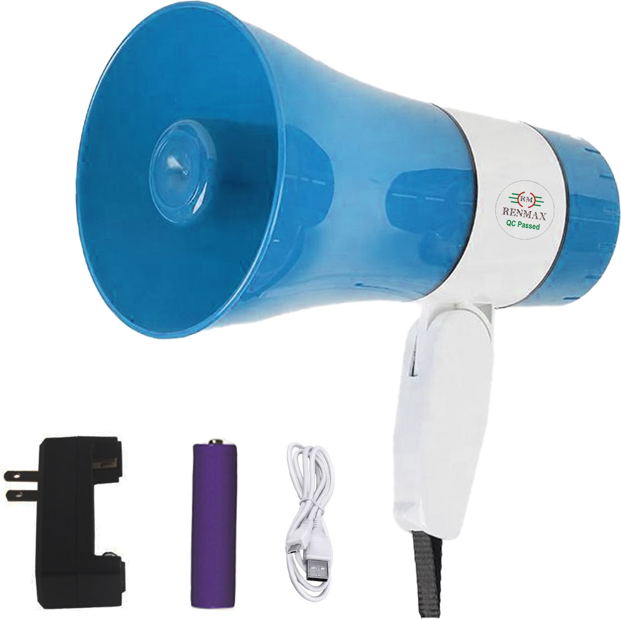Rechargeable Portable Megaphone Foldable Handle Speaker Horn with Bluetooth/USB & Voice Assistance Outdoor PA System