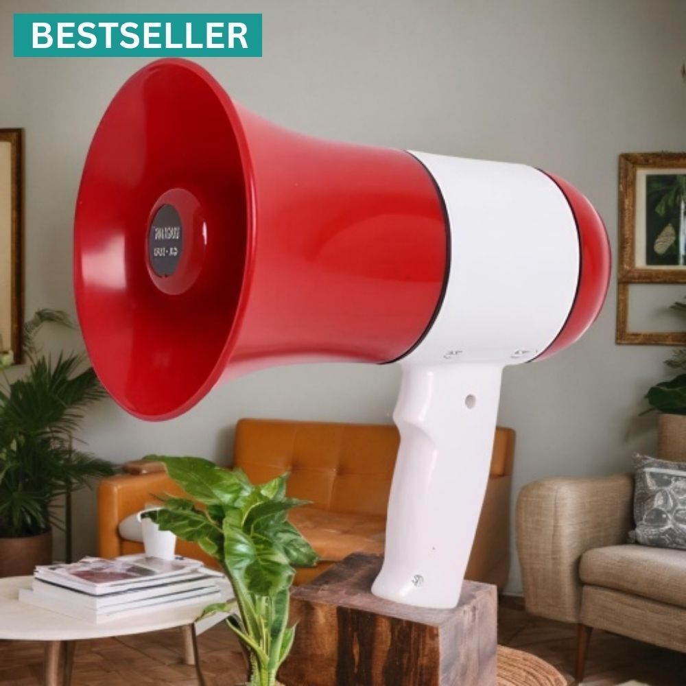 Handheld (Megaphone with Recorder) (Bhopu Talk Record Play) & Siren MusicUM446 Handheld (Megaphone) (Bhopu) Horn with USB & SD Card Port for AnnouncingUM446 Outdoor, Indoor PA System-image-48