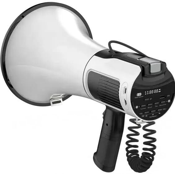 kh Megaphone with Siren Bullhorn 50 Watt Bullhorn Speaker with Microphone Outdoor PA System-picture-11