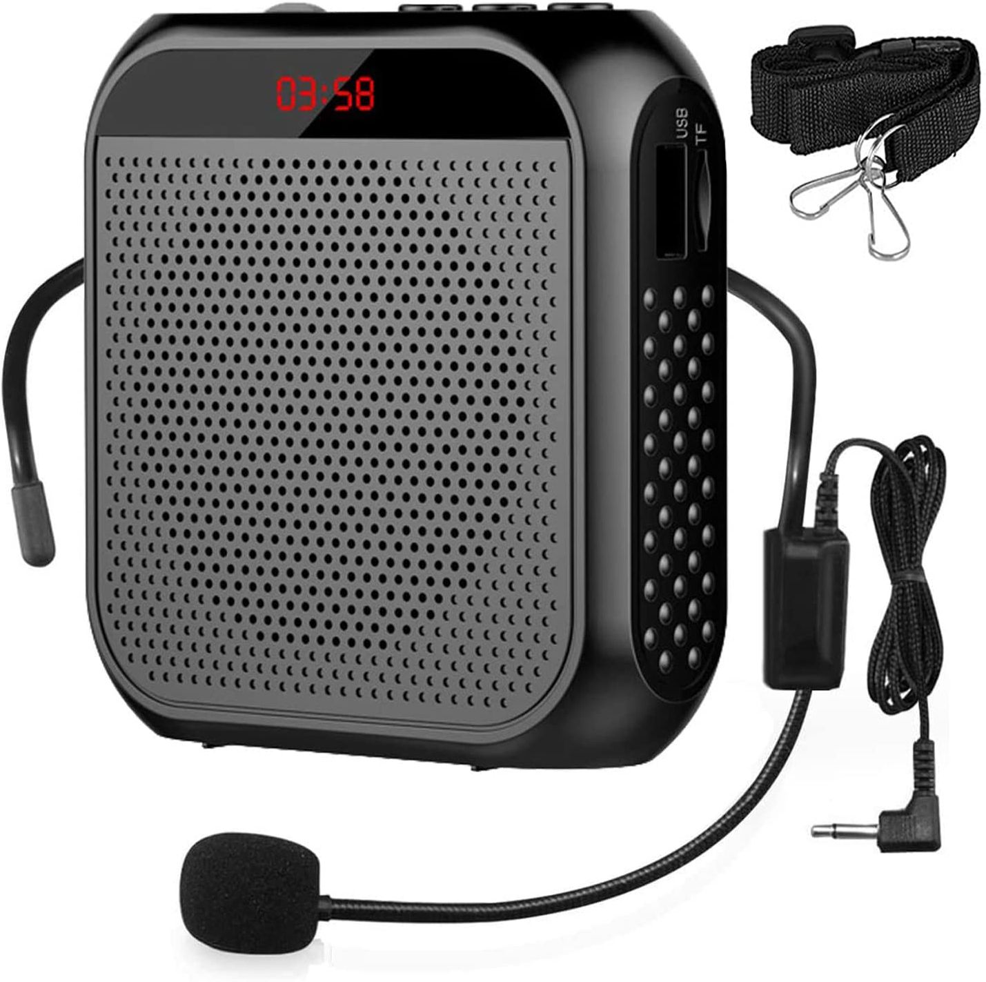 Voice Amplifier for Teachers Portable 2200 mAh Microphone Headset Set Black Flash Drive,with Strap Belt, Portable Voice Amplifier for Teachers Indoor PA System-image-49