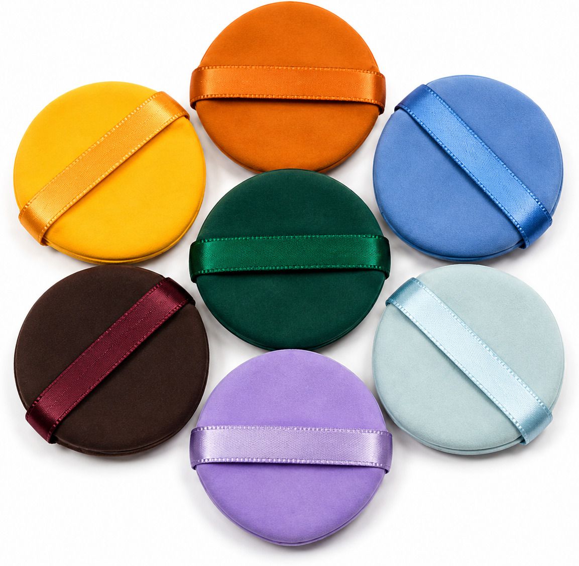 7 Pcs Soft Face Powder Puff Set for Compact Powder Foundation and Blush-image-8