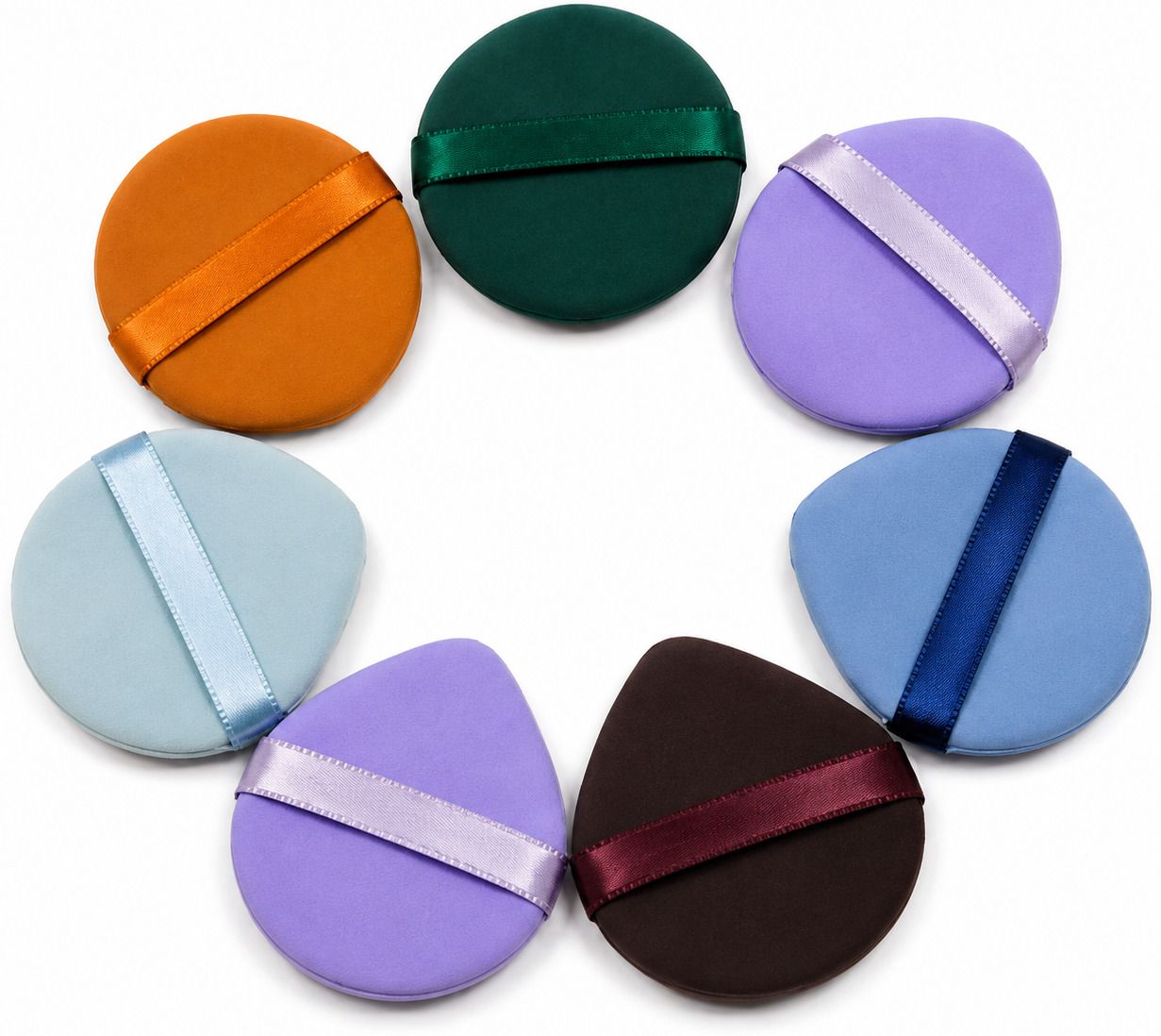 7 Pcs Makeup Face Puff Set Soft Applicators for Powder Foundation and Blush-image-22