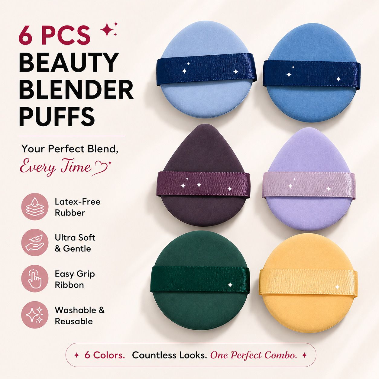 satnam industries 6 PCS RUBBER PUFF-picture-15