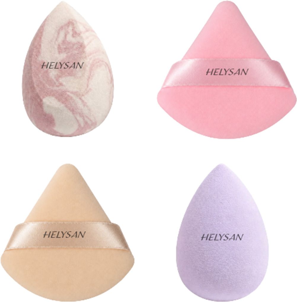 4 Pcs Makeup Sponge Set with 2 Beauty Blenders & 2 Triangle Powder Puffs Sponge-image-48