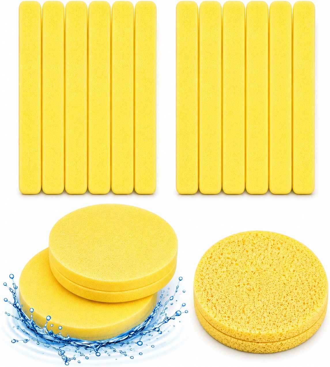 anshaura Magic Compressed Sponge Stick Water Activated Round Facial Wash Pads 12 Pcs Set-picture-35