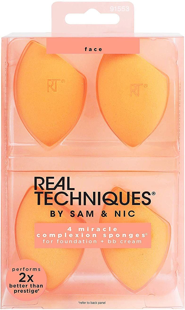 real techniques 4 Makeup Sponge Beauty Blender for Foundation Concealer & Cream Makeup Blender-picture-1