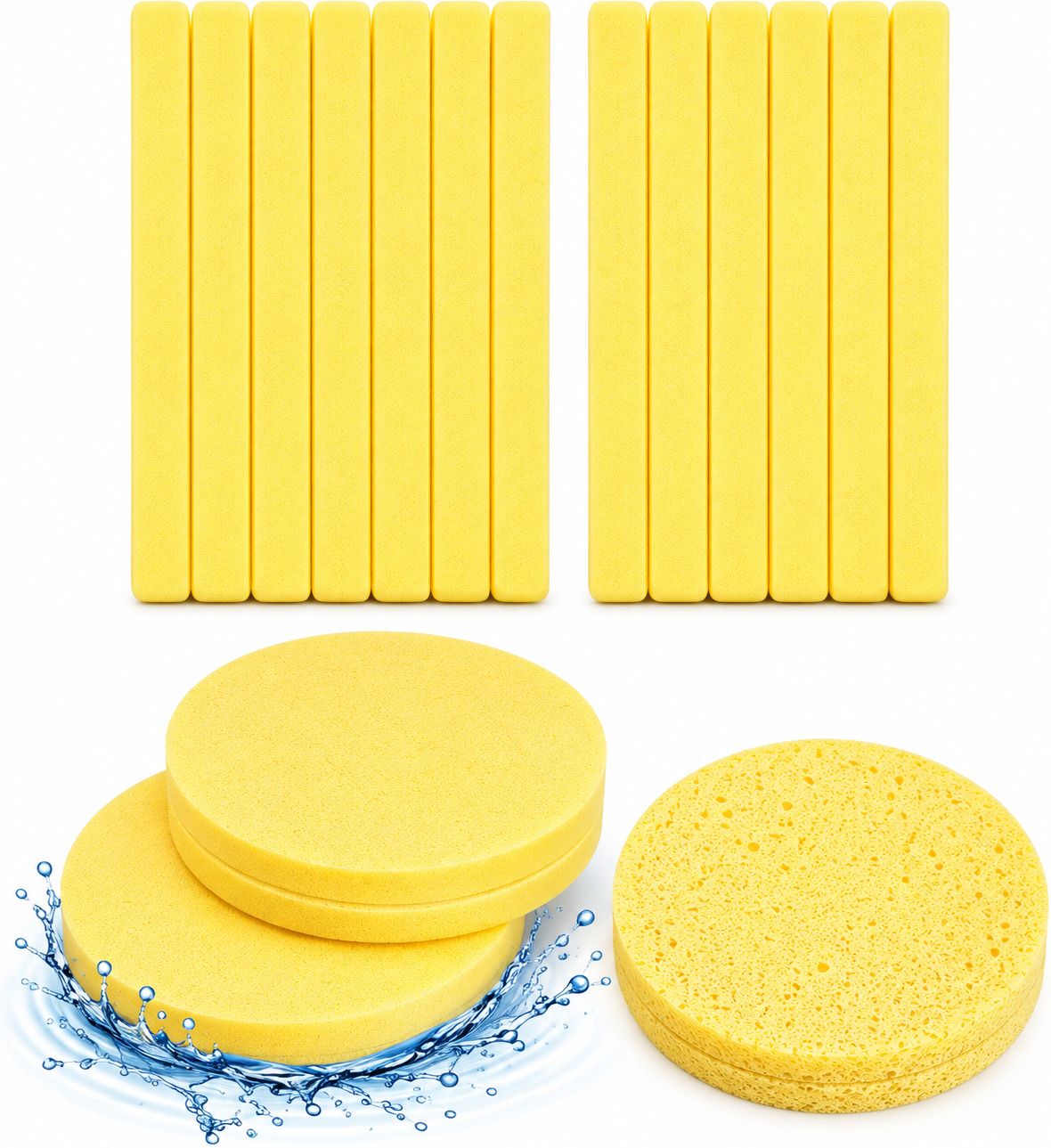anshaura Water Activated Facial Cleaning Sponge Pads 24 Pcs Compressed Makeup Remover-picture-34