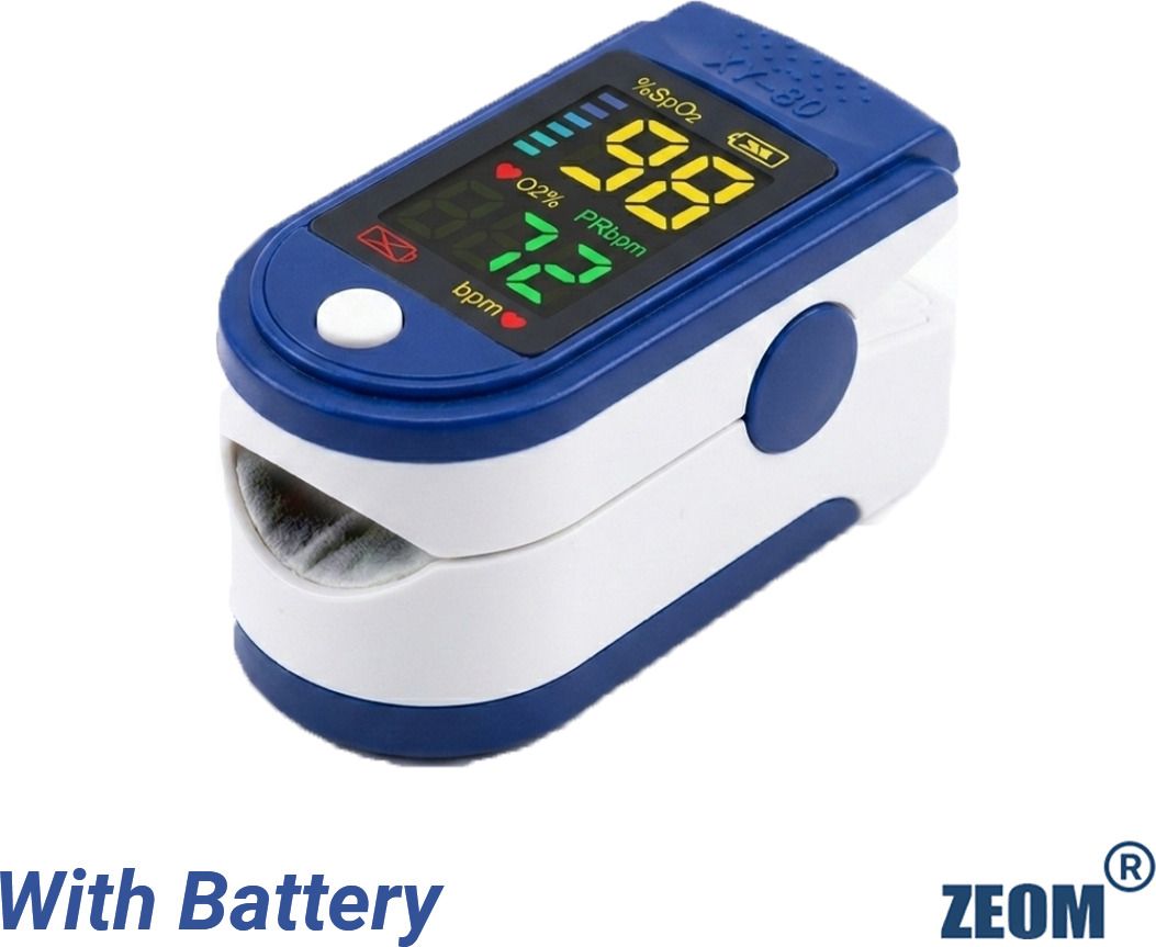 Zeom LK-87 Oxygen Meter Fingertip Monitor with LED Colored Display and Heartbeat Pulse Oximeter-image-3