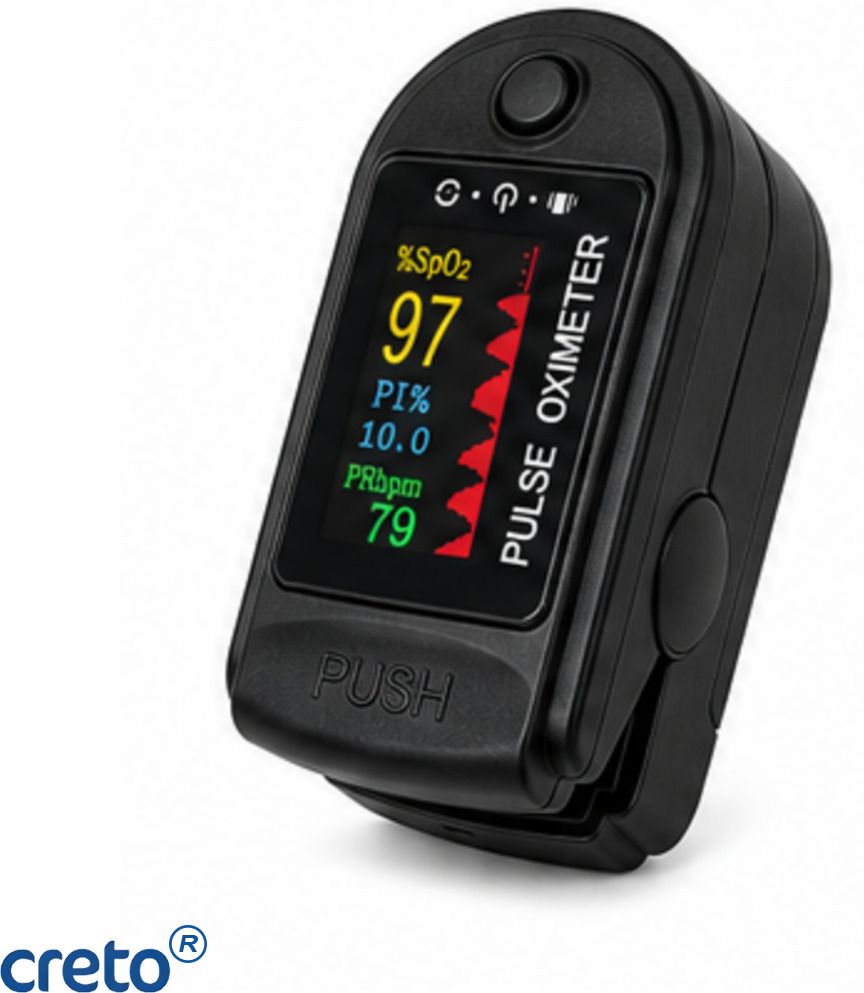 CRETO Black Pulse Oximeter with Easy Read TFT Display AAA Battery Included Pulse Oximeter-image-8