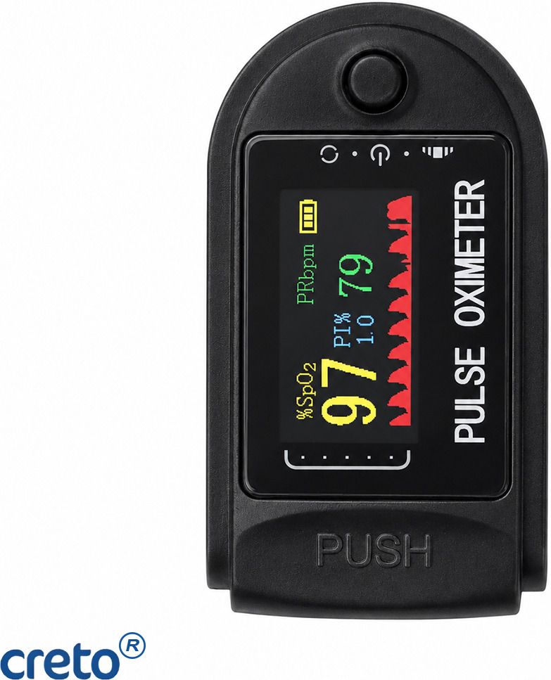 CRETO Pulse Oximeter TFT Display SpO2 Oxygen Saturation Monitor AAA Battery Pulse Oximeter-image-36