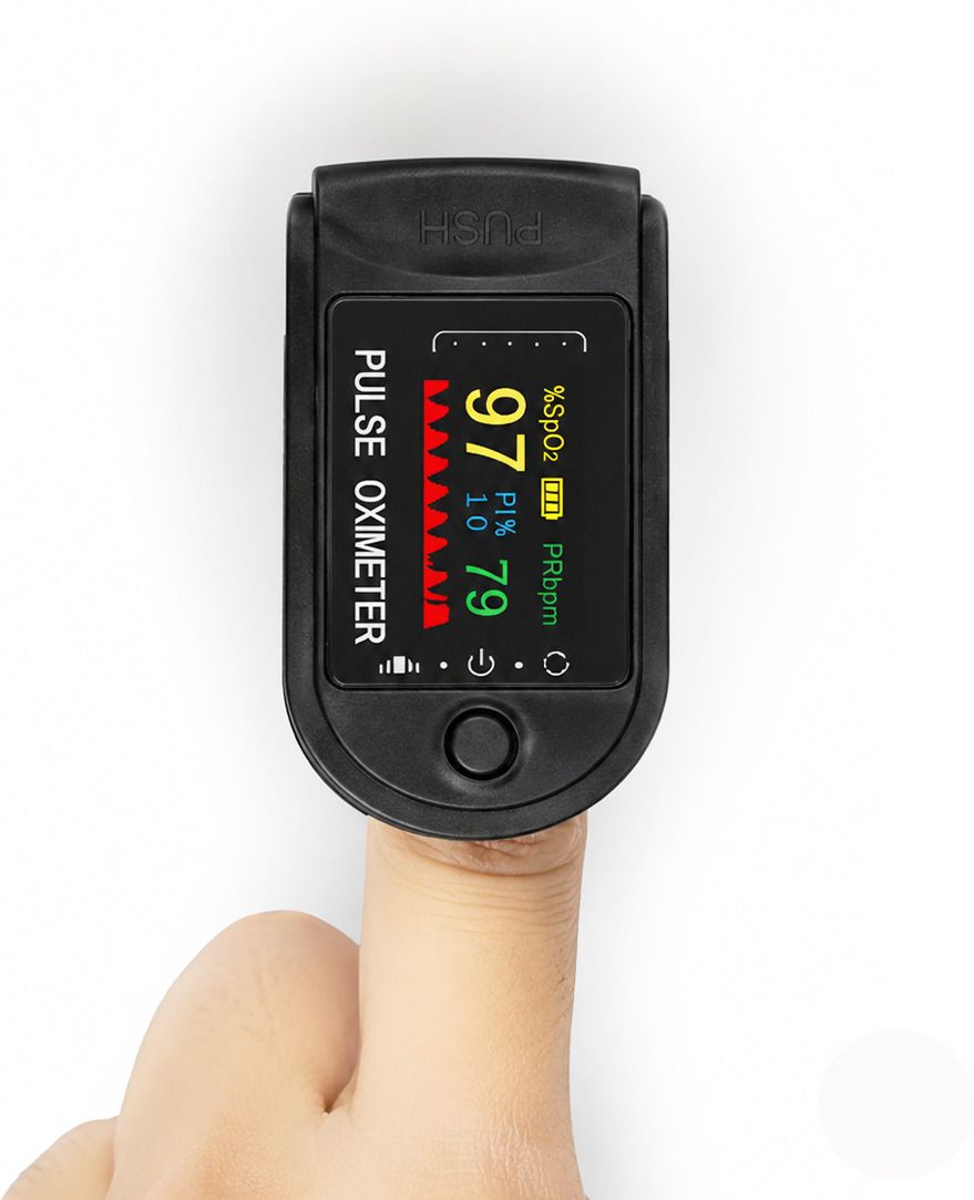 CRETO 4 Color TFT Black Pulse Oximeter with Fingertip Design and Battery Pulse Oximeter-image-49