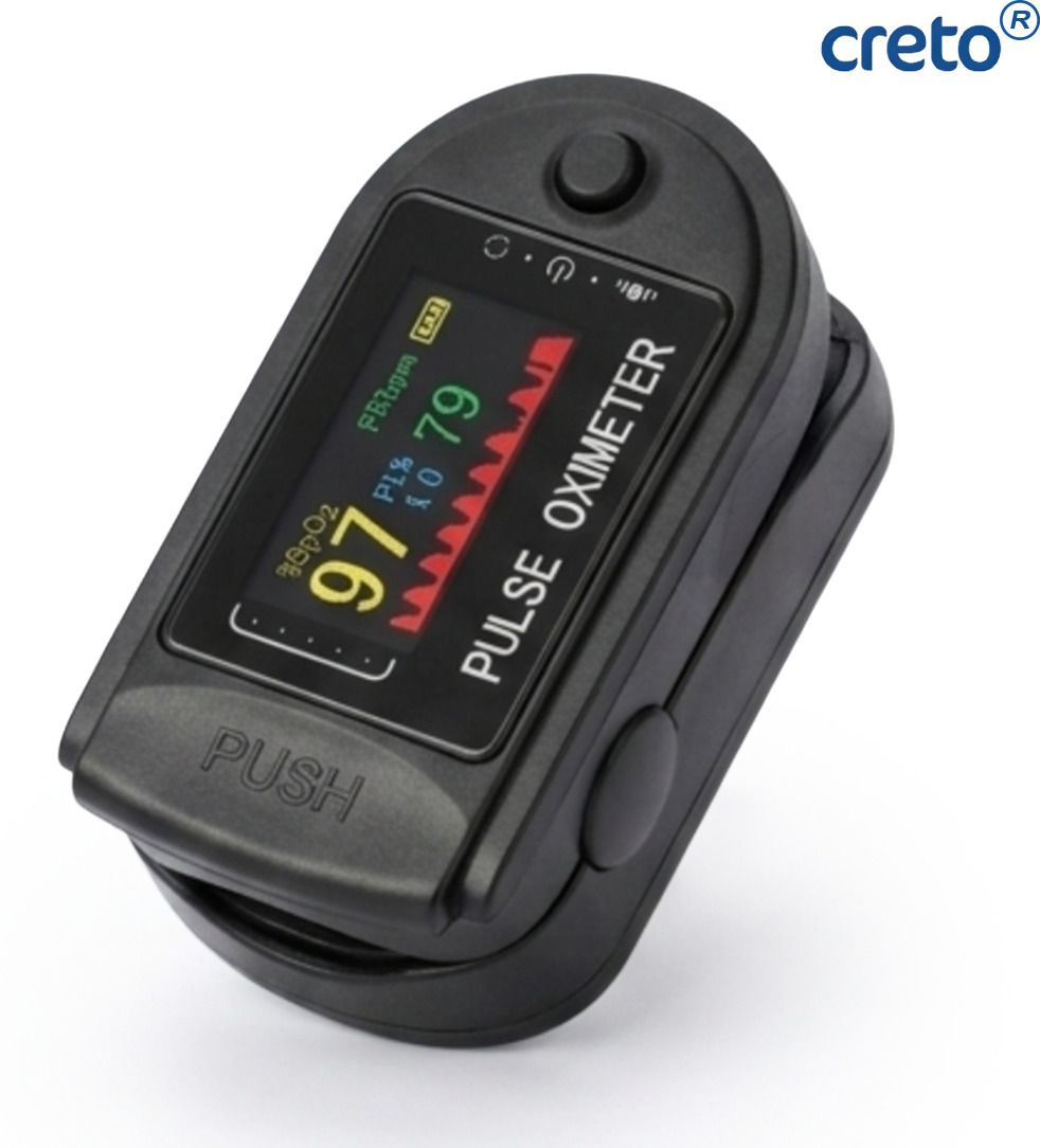 CRETO Black Pulse Oximeter with Easy Read Color TFT Screen AAA Battery Pulse Oximeter-image-7
