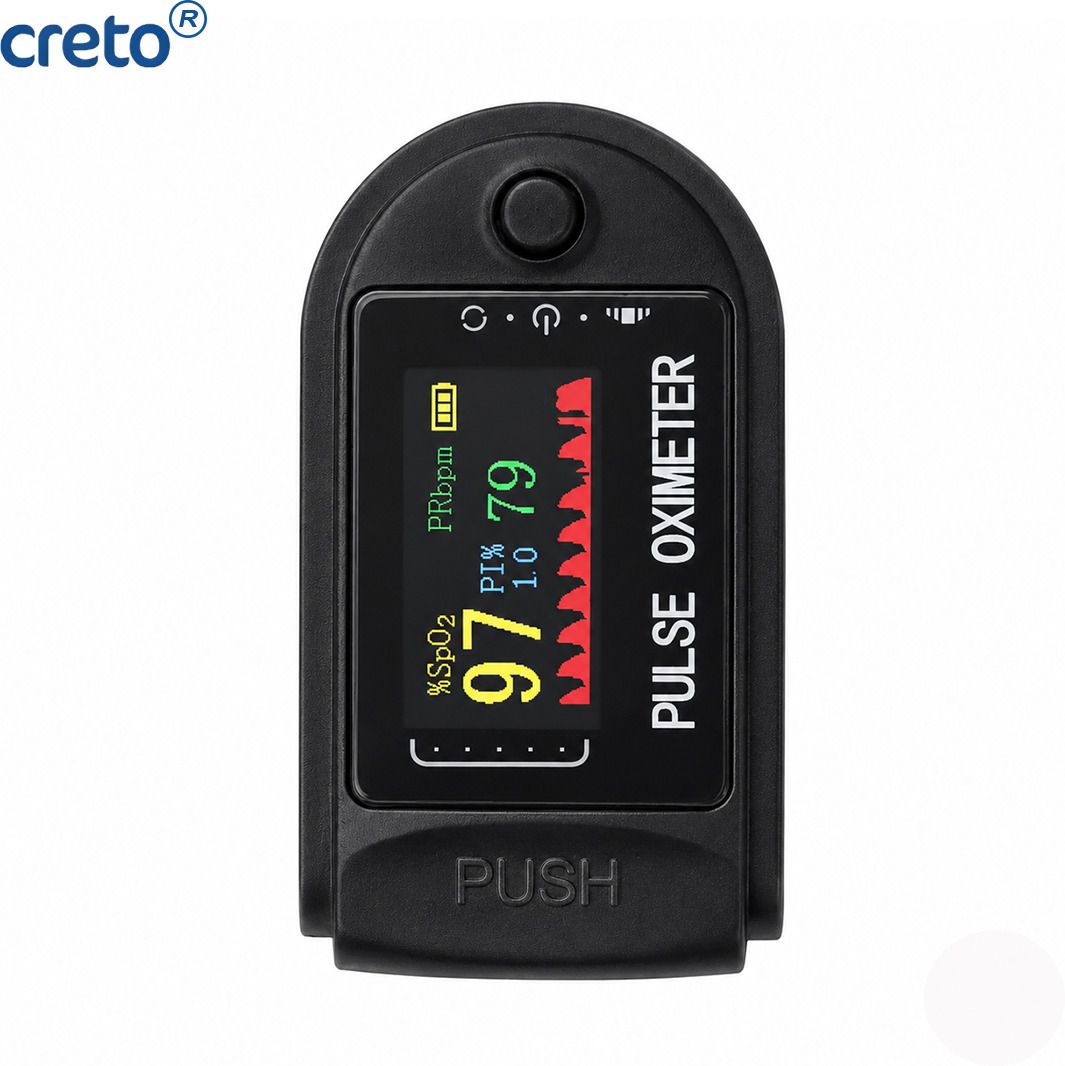 CRETO SpO2 and Pulse Rate Monitor TFT Pulse Oximeter with LED Display Pulse Oximeter-image-34