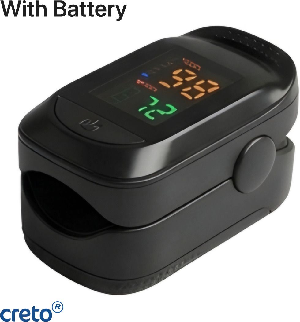 CRETO A2 Portable fingertip pulse oximeter with battery thermometerplus Health Pulse Oximeter-image-36
