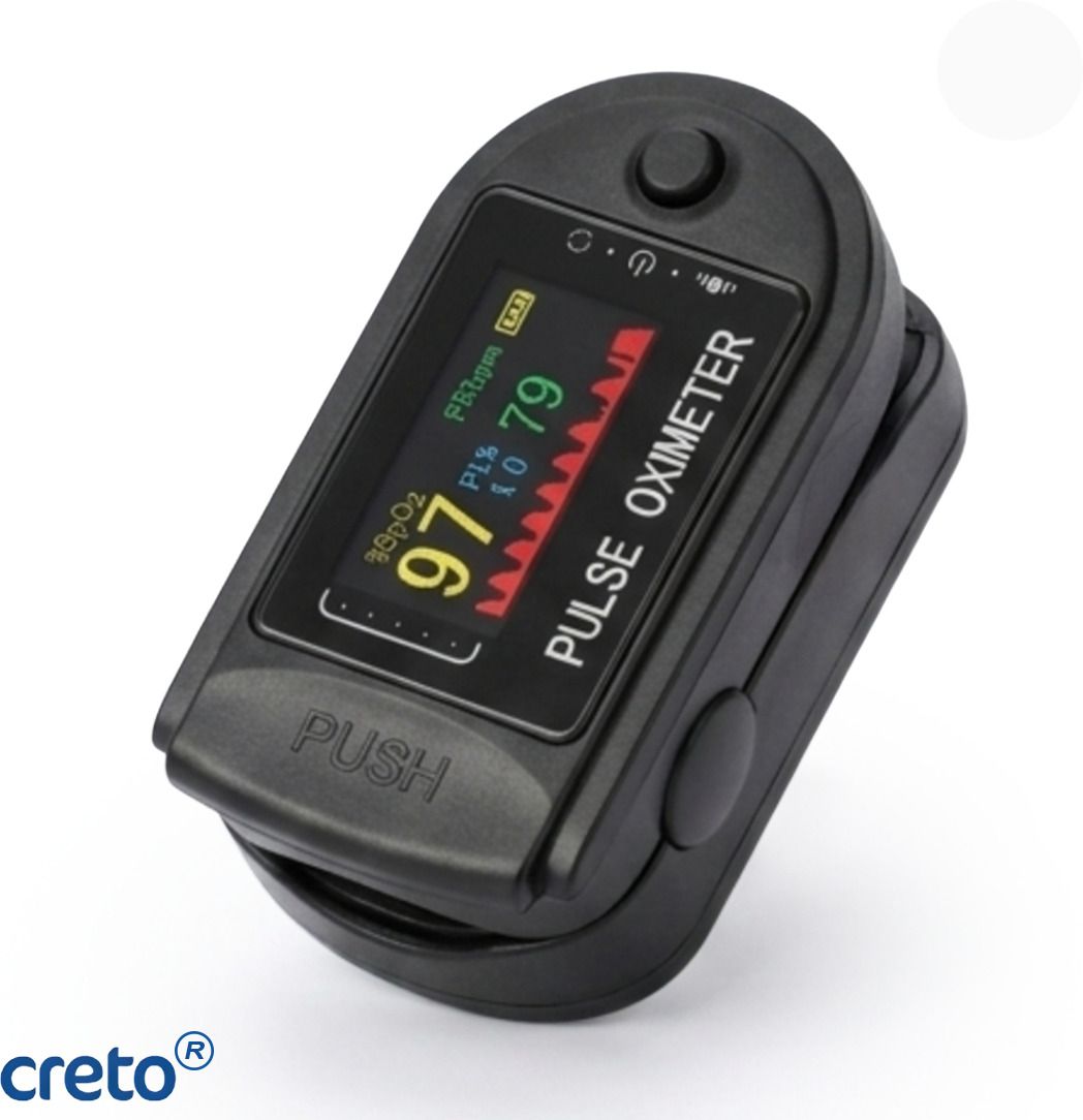 CRETO Black Pulse Oximeter with Multi Color TFT Screen Finger Clip Pulse Oximeter-image-34