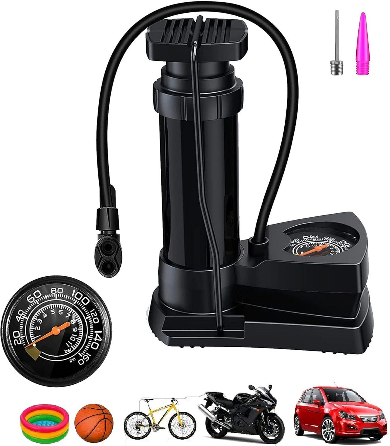kashtabhanjan online mart HeavyDuty Foot Pump 150 psi Tyre Air Pump for Car & Bike Ball, Balloon, Basketball Pump, Bicycle, Car, Football Pump, Handball Pump, Motorcycle Pump-picture-23