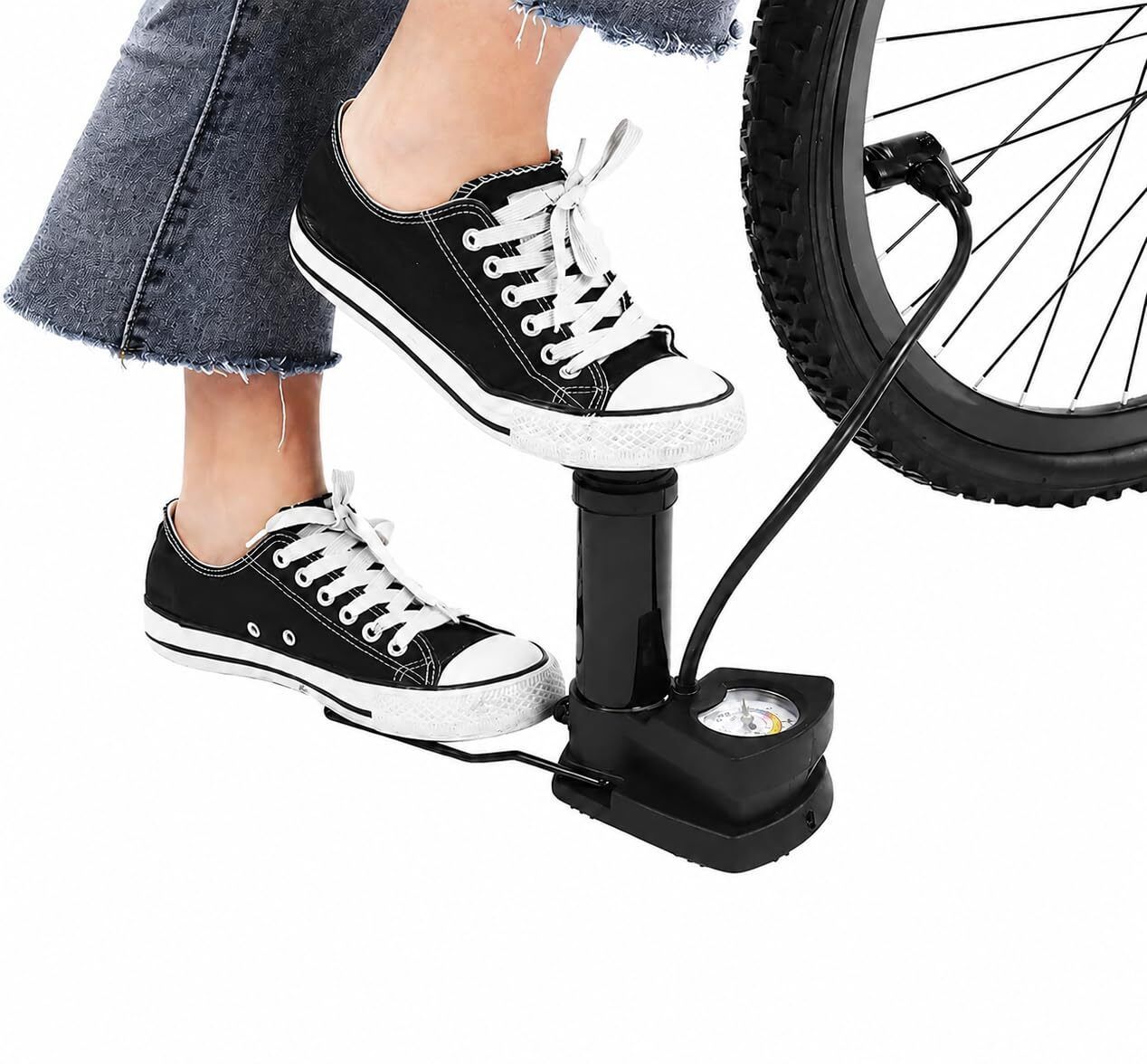 High Capacity Bicycle Foot Pump with Digital Pressure Gauge Black Bicycle Pump-image-45