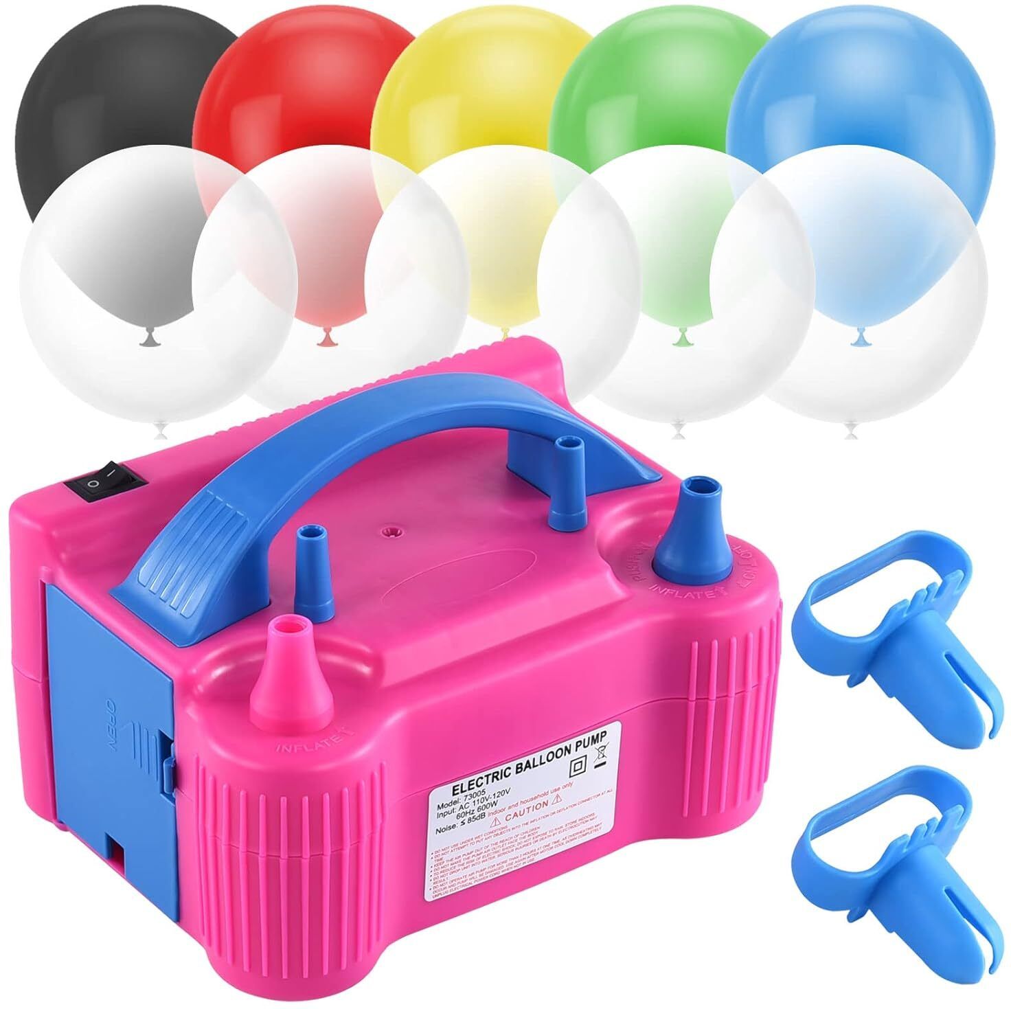 Electric Balloon Pump,Portable Dual Nozzle High Power(110V~120V, 600W) Balloon Pump